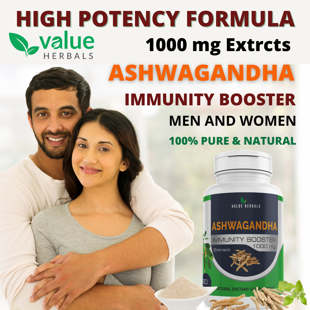 Ashwagandha Tablets -Herbal Supplement for Relaxing Stress and General wellness 1000mg